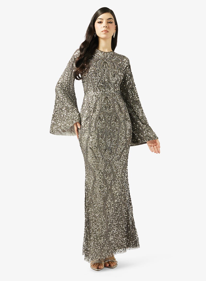 MARYISA Embellished Sequin Maxi Dress - Image 1